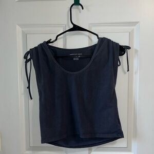 American Eagle Navy Cropped Shirt